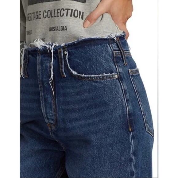 ANINE BING Gavin 1999 Straight Raw Hem Mid-Rise Jeans Blue Size 24 - Picture 2 of 8